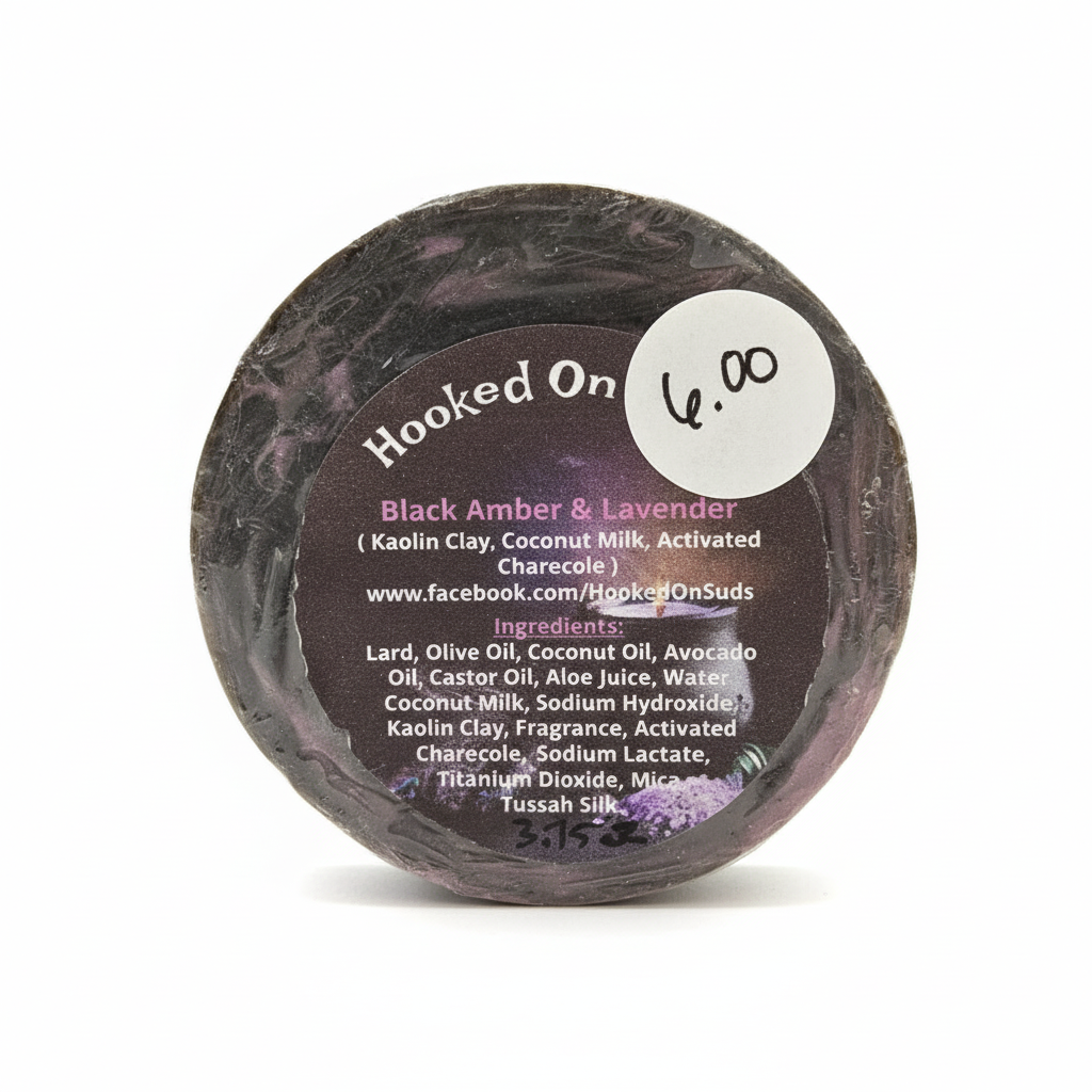 Black Amber & Lavendar Round Soap