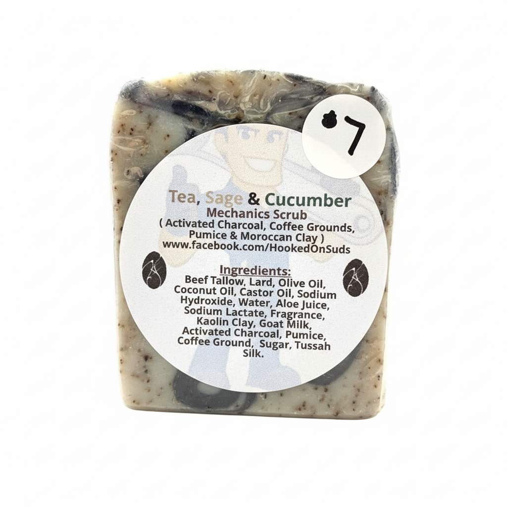 Tea, Sage & Cucumber Mechanics Scrub Bar Soap